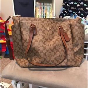 Gently used authentic Coach baby diaper bag